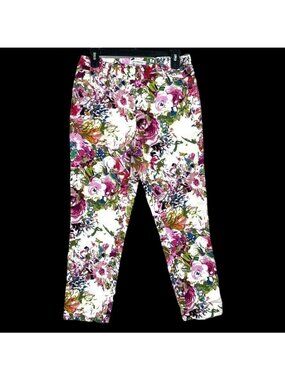 Liz Claiborne Above Ankle Pants Womens Size 6 Stretch Straight Leg Pink Zipper